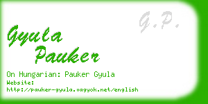 gyula pauker business card